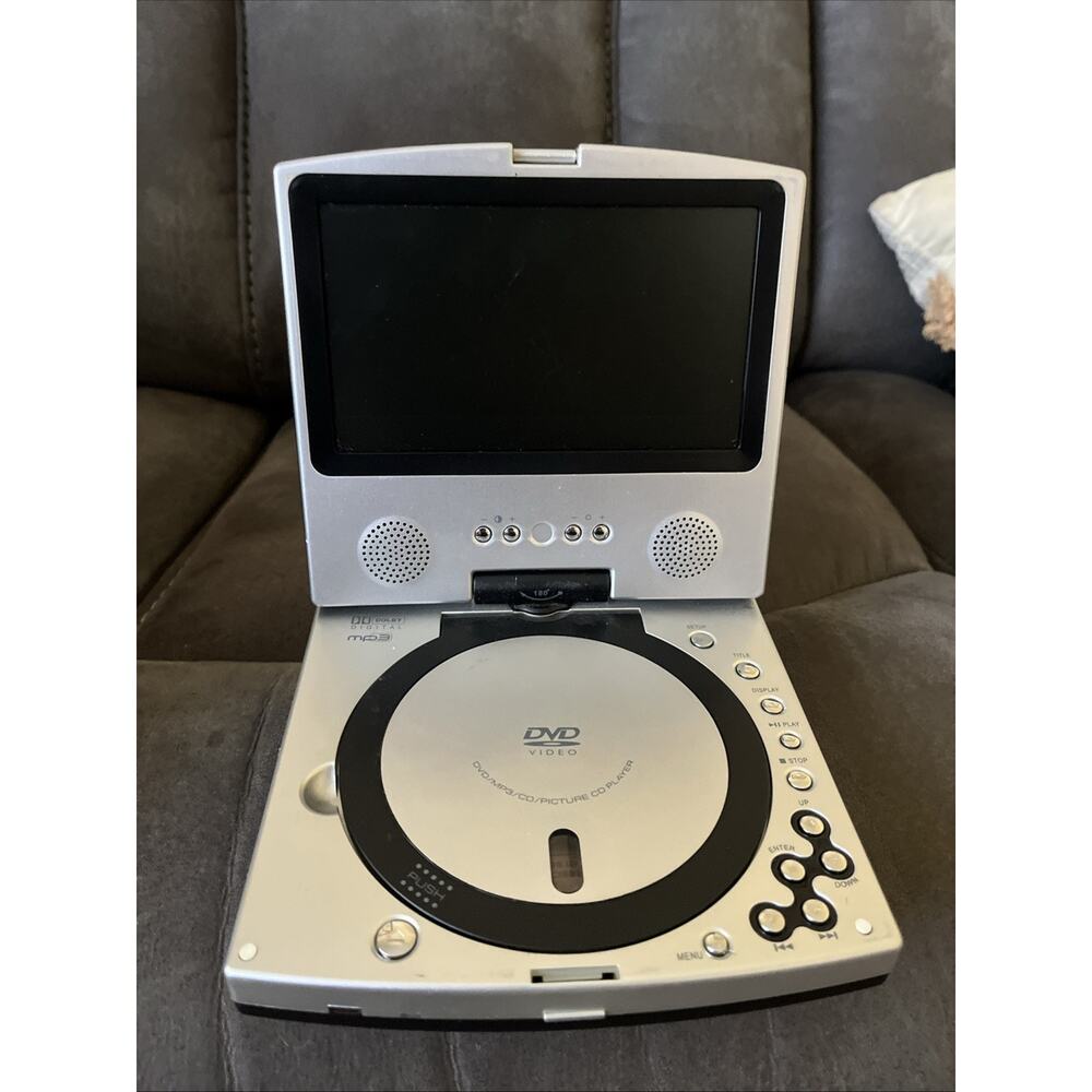 Working Coby TF-DVD6200 Portable DVD Player w/ Screen MP3 CD Dolby. No Adapter